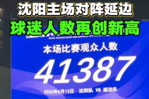 东北超第2轮沈阳主场对延边,铁西体育场现场观众41387人再创新高配图