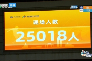 闽超第7轮厦门队主场对阵平潭队，现场观众人数达到25018人配图