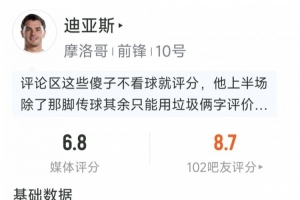 迪亚斯本场数据:1次助攻,3射1正,2次关键传球,4次成功对抗配图
