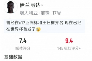 伊兰昆达半场数据:反击破门,2次射正,1次过人,评分7.4分配图